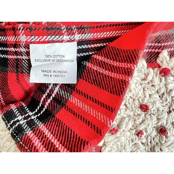 TARTAN PLAID CHRISTMAS Tree Dish Kitchen Towel Set of 2 Embroidered 20" x 28 - Picture 7 of 8